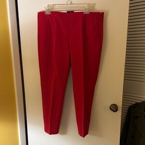Vibrant Red J.Crew Three-Season Pants